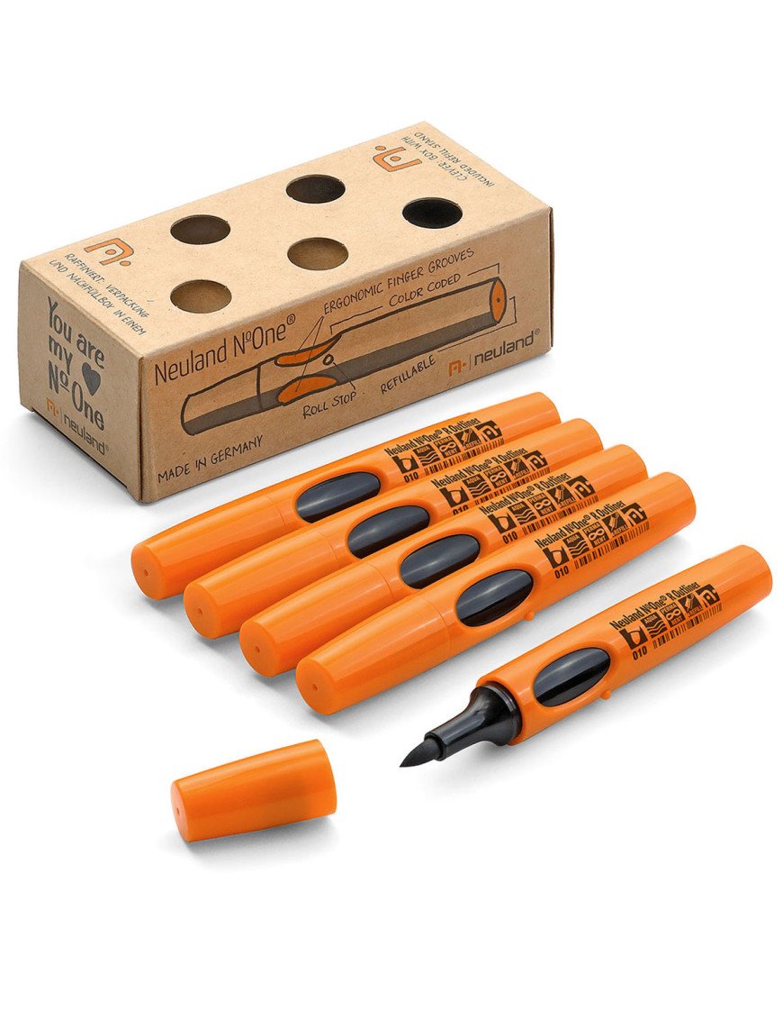 Neuland No.One® Art Outliner (pointe pinceau), lot de 5 U5