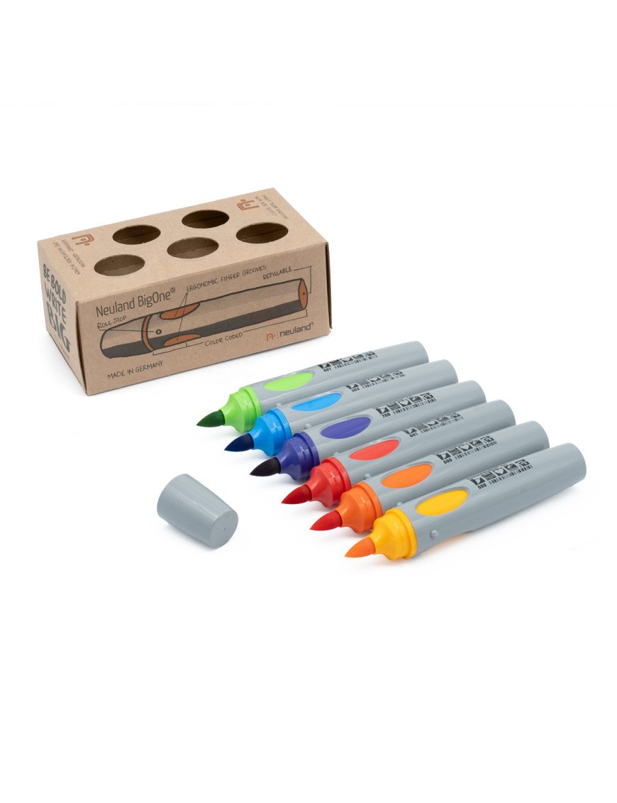 Neuland BigOne® Art, pointe pinceau 2-15 mm, pack de six No. 29 Rainbow
