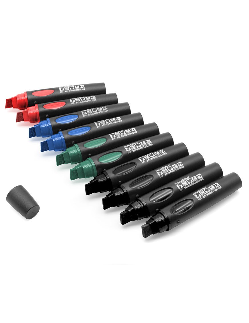 Marqueurs de modération Neuland BigOne®, jeu de 10 couleurs avec pointe biseautée 6-12 mm