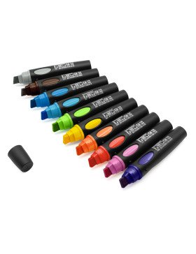 Marqueurs de modération Neuland BigOne®, jeu de 10 couleurs avec pointe biseautée 6-12 mm