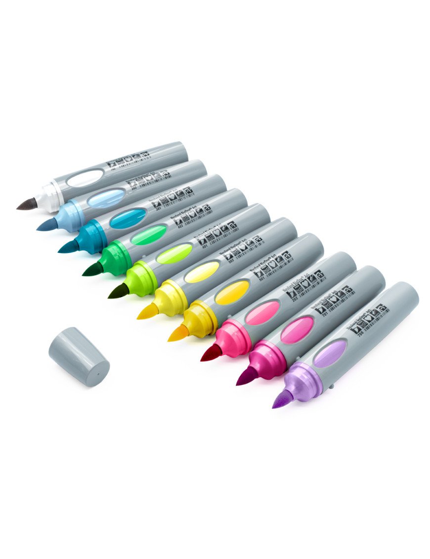 Coffret de 10 marqueurs artistiques Neuland BigOne®, pointe pinceau 2-15 mm