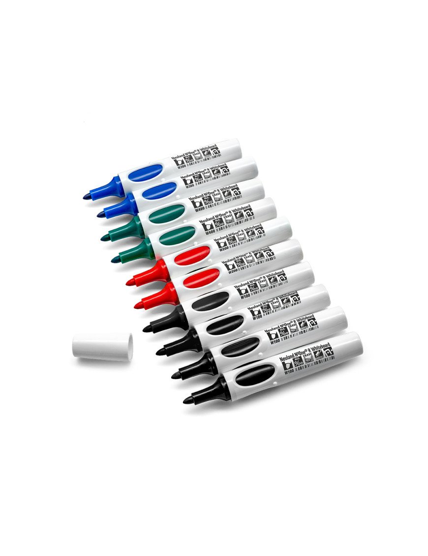 Neuland No.One® R, marqueurs pour tableau blanc à pointe ronde – Lot de 10 couleurs