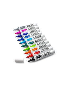 Neuland No.One® R, marqueurs pour tableau blanc à pointe ronde – Lot de 10 couleurs