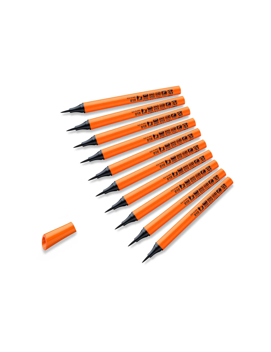 Feutre contour Neuland FineOne® Art Outliner, pointe pinceau 0,5-5 mm - Lot de 10