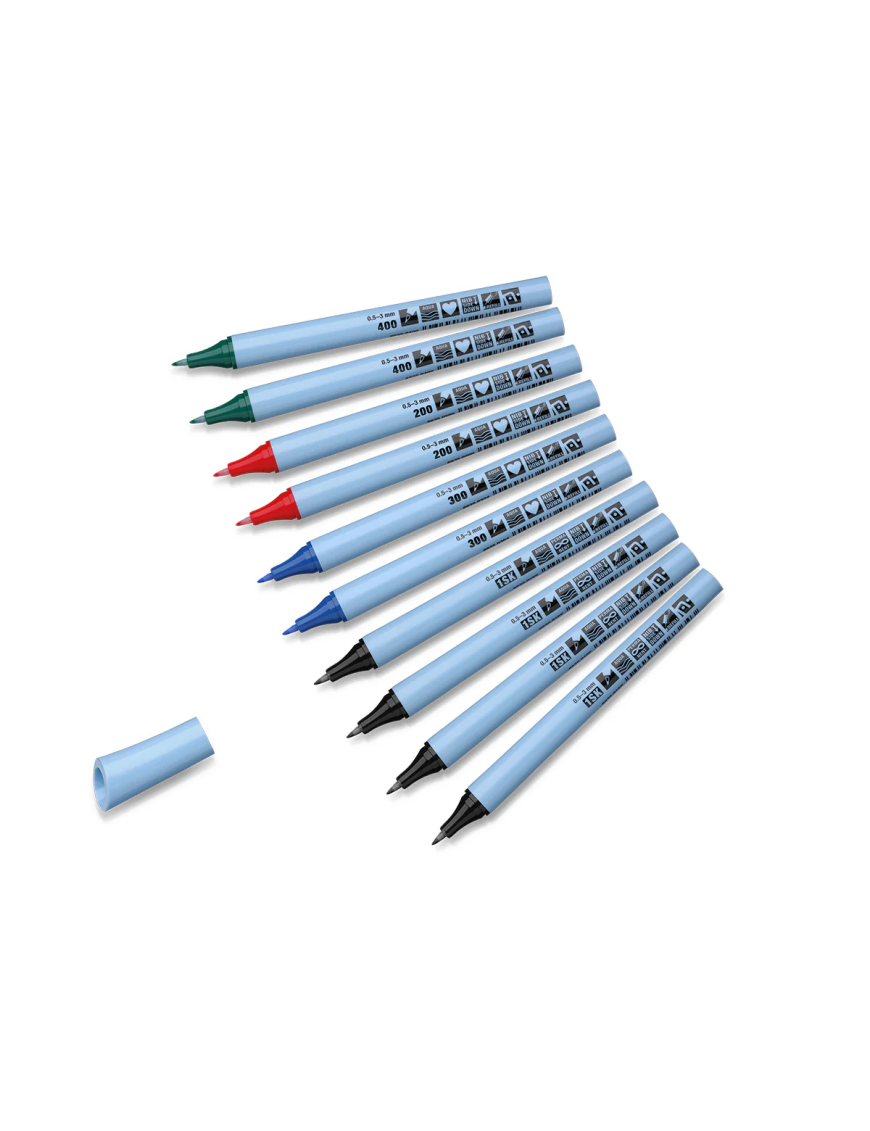 Feutres Neuland FineOne® Flex, pointe fibre 0,5-3 mm - lot de 10 couleurs