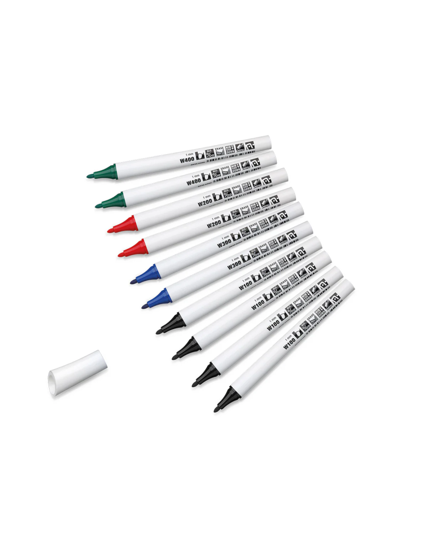 Feutre fin Neuland FineOne® pour tableau blanc, pointe ronde 1 mm – lot de 10 couleurs
