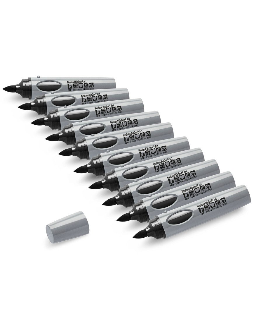Coffret Neuland BigOne® Art Uni, lot de 10 marqueurs Facilitation, pointe pinceau 2-15 mm